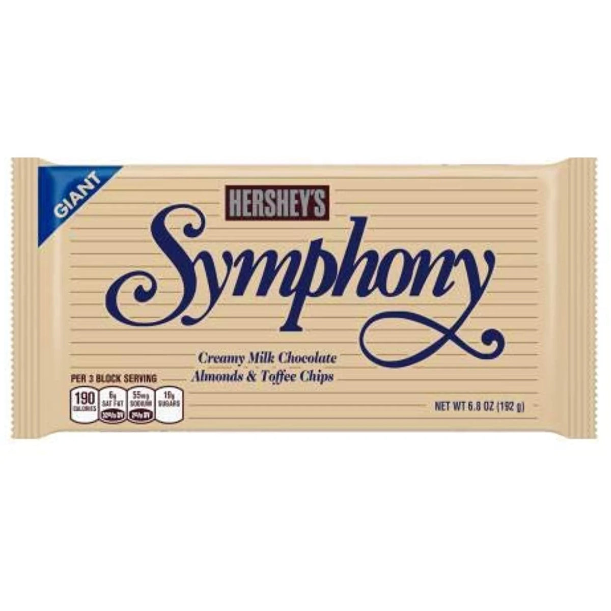 Hershey’s Symphony Creamy Milk Chocolate Bars with Almonds and Toffee Chips, 6.8 Ounces, Pack of 6