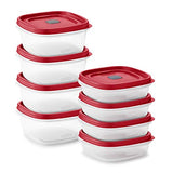 Rubbermaid 16-Piece Food Storage Container Bundle with Secure Lids, Red