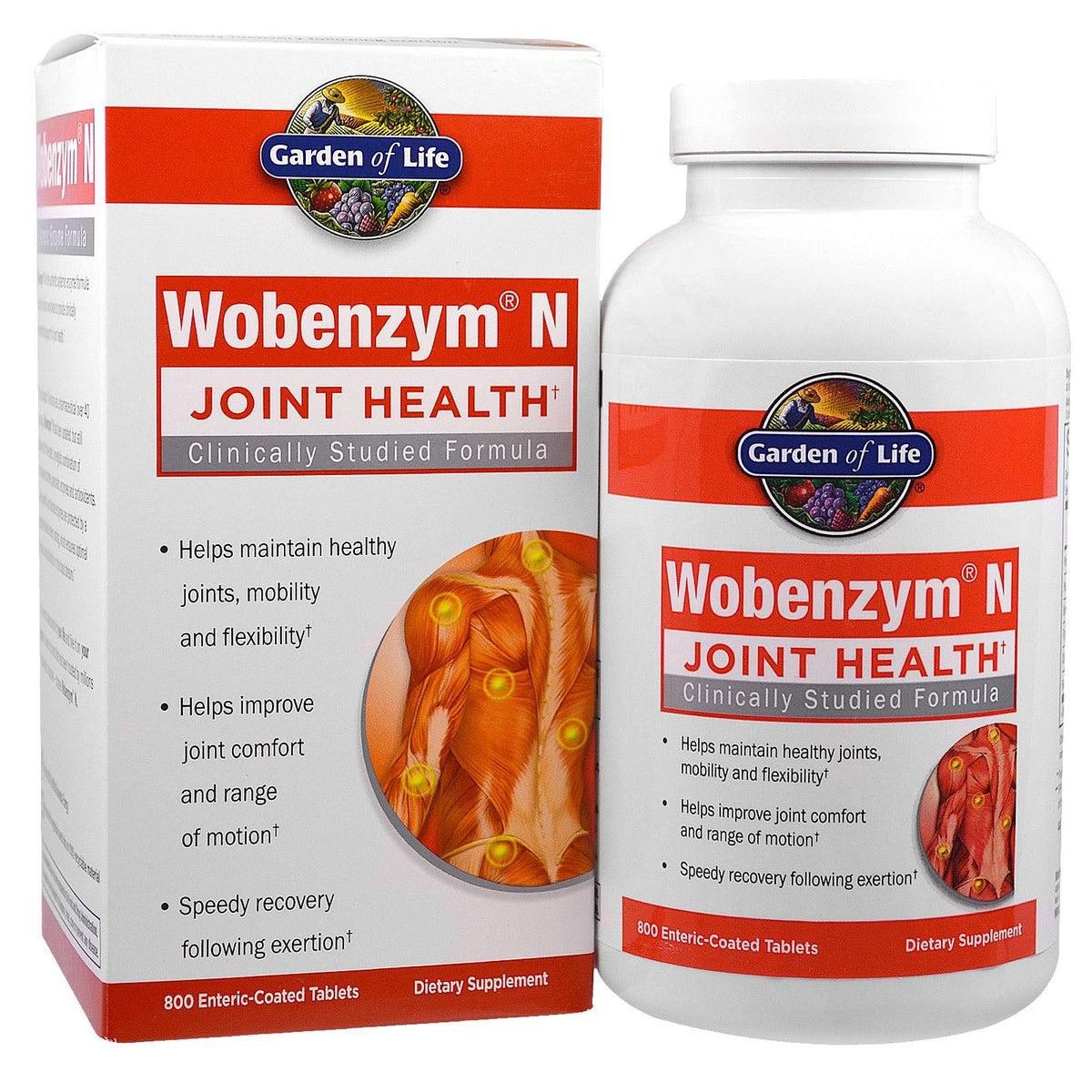 800-Count Wobenzym N Joint Health Dietary Supplement Tablets by Garden of Life