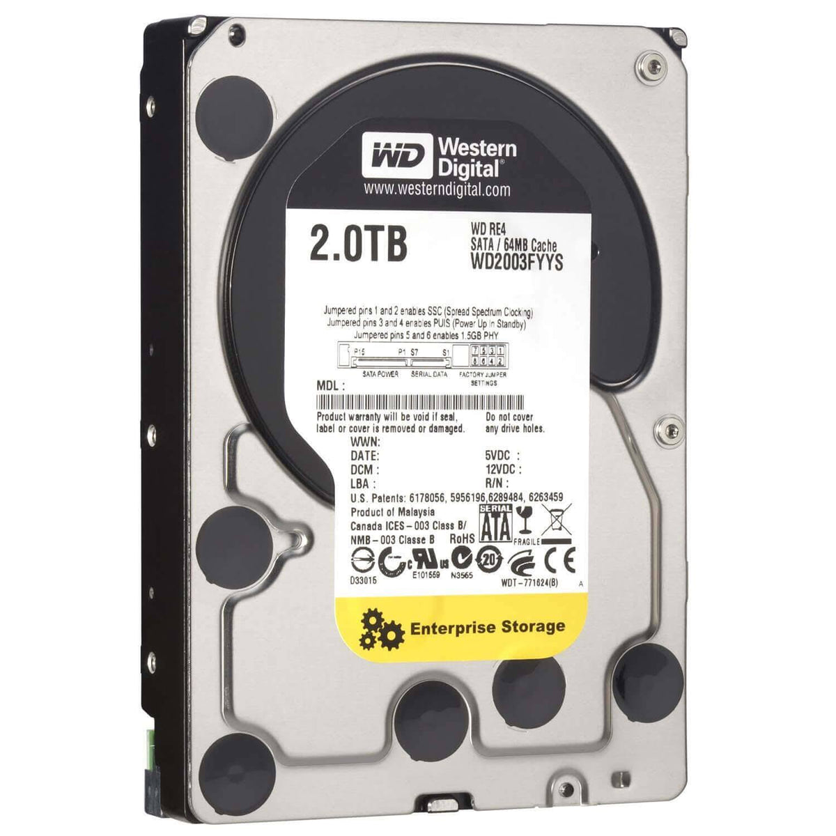 WD RE4 Enterprise SATA Hard Drive, 2TB 3.5-inch Model Wd2003fyys