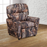 Kids Camouflaged Fabric Recliner from Emma and Oliver, Featuring a Built-In Cup Holder
