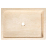 Eden Bath Rectangular Infinity Pool Sink, Honed Beige Travertine
