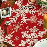 Navy Blue Christmas Table Runner with Snowflake Design by Artoid Mode, 13 x 72 Inches, Winter Holiday Dining and Kitchen Decor