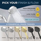 HammerHead Showers Oil Rubbed Bronze Handheld Shower Head with 6ft Hose, Brass Holder, Adjustable Bracket, Detachable Wand, and 1.75 GPM Low-Flow Water Saving Design