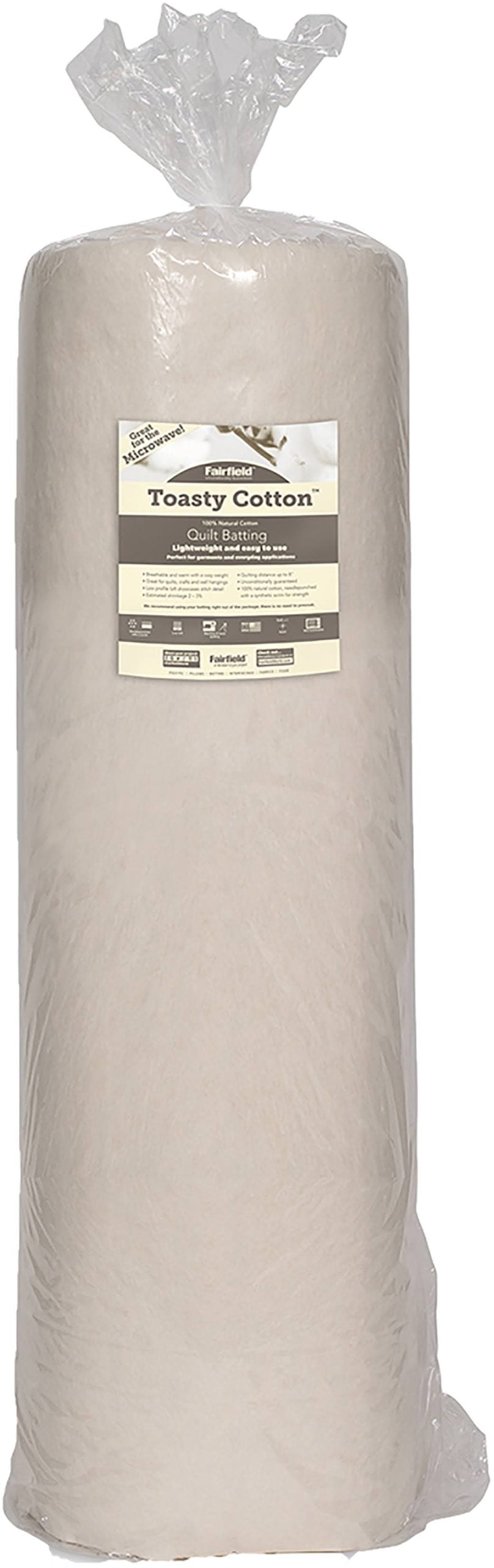 Fairfield Toasty Cotton Batting, 90-Inch x 25-Yard Roll, FOB: MI