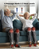 ALLJOY Full-Leg Air Compression Massager with 6 Modes, Memory Controller and 2 Heat Levels for Foot, Knee, Circulation and Pain Relief