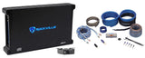Rockville dB14 Mono Car Audio Amplifier Bundle with 4000W Peak/1000W RMS Output at 2 Ohms and RWK4CU 4 AWG 100% Copper OFC Installation Wire Kit