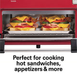 Red Hamilton Beach Toastation 22724, Combining a 2-Slice Toaster with Toaster Oven