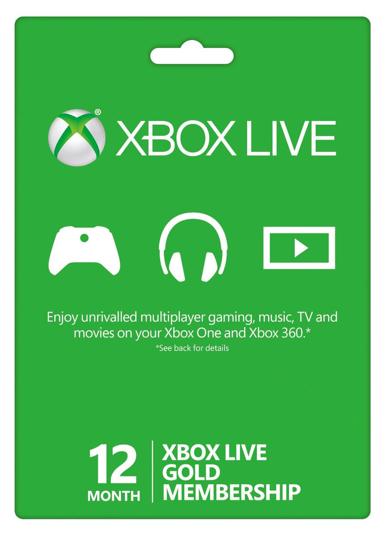 Xbox Live Gold Membership, 12-Month Subscription with 2 Packs