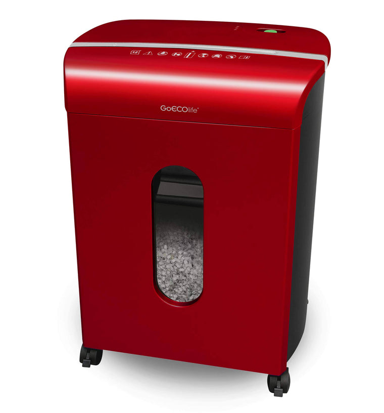 Goecolife GMW124P-RED 12-Sheet High-Security Microcut Paper Shredder in Red