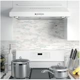 GE 30 Convertible Range Hood in White on White