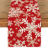 Navy Blue Christmas Table Runner with Snowflake Design by Artoid Mode, 13 x 72 Inches, Winter Holiday Dining and Kitchen Decor