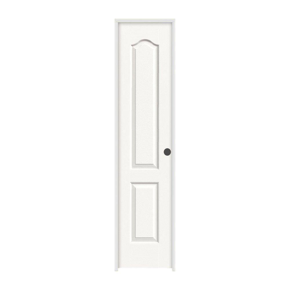Camden Interior Door with Left-Hand Prehung Design, 18 in. x 80 in. White Painted Textured Molded Composite MDF