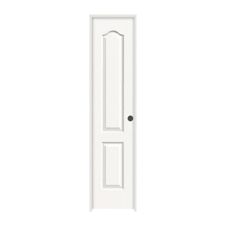 Camden Interior Door with Left-Hand Prehung Design, 18 in. x 80 in. White Painted Textured Molded Composite MDF