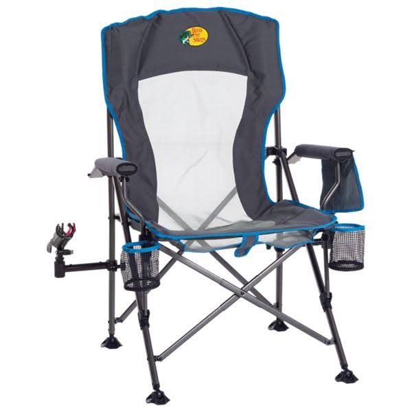 Bass Pro Shops Lunker Lounger Fishing Chair in Gray and Blue