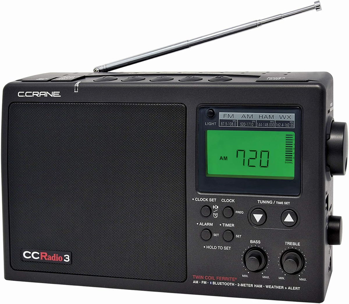 C. Crane CCRadio 3 Portable Digital Radio with Bluetooth, Long-Range AM/FM, NOAA Weather Alert and 2-Meter Ham Band