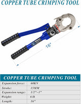 AMZCNC Hydraulic Copper Pipe Crimping Tool with 1/2, 3/4 and 1 Jaws, Tube Fittings ProPress Pressing Pliers