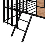 Harper & Bright Designs Twin Low Loft House Bed with Roof, Window, Guardrail and Ladder, Metal Kids Frame for Girls and Boys, White
