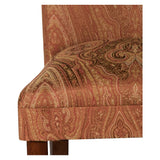 HomePop Parsons Dining Chair with Red and Gold Damask Upholstery