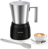 Pack of 2 Secura 17oz Electric Milk Frothers with Detachable Stainless Steel Design, Automatic Hot and Cold Foam, Hot Chocolate Function, Dishwasher-Safe Parts, 120V