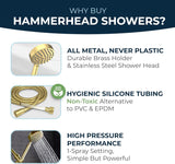 HammerHead Showers Oil Rubbed Bronze Handheld Shower Head with 6ft Hose, Brass Holder, Adjustable Bracket, Detachable Wand, and 1.75 GPM Low-Flow Water Saving Design