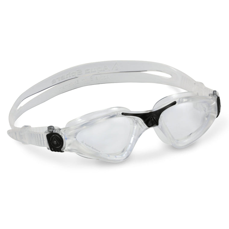 Aqua Sphere Kayenne Swimming Goggle with Clear Lens, Clear/Black, Regular Fit