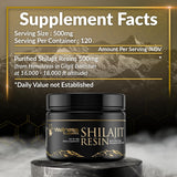 Pure Himalayan Organic Shilajit Resin for Men, Gold Grade Supplement with 85+ Trace Minerals and Fulvic Acid, 60g