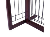 samnewrate Freestanding Adjustable Pet Gate for Dogs, Solid Wood Indoor Safety Gate