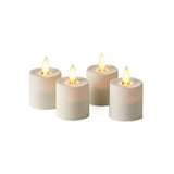 Luminara Flameless Tea Lights, 4-Piece Set with Rechargeable Design, Unscented White