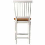 Homestyles Americana Traditional Wood Counter Stool with Antique White Finish and Oak Accents