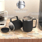 16oz Heated Coffee Mug and Electric Warmer Set with Smart Temperature Heating and Auto Shut-Off, Desk Cup Warmer for Home or Office, Black