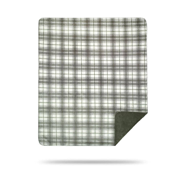 Denali Tartan Plaid Throw Blanket in Sterling/Stage