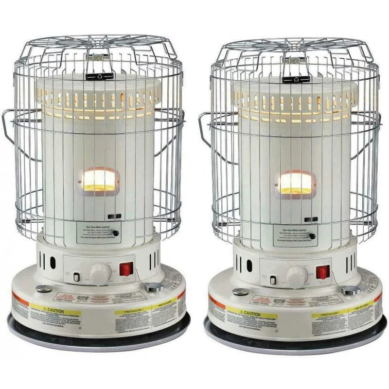 2-Unit Portable Indoor Kerosene Heater Set, 23,800-BTU Convection Space Heaters