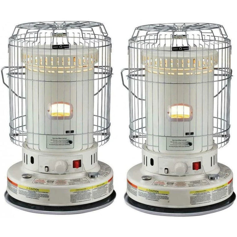 2-Unit Portable Indoor Kerosene Heater Set, 23,800-BTU Convection Space Heaters