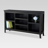 Threshold Carson Horizontal Bookcase with Adjustable Shelves, Black Finish