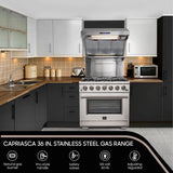 Capriasca Titanium Professional 36-Inch Freestanding Gas Range