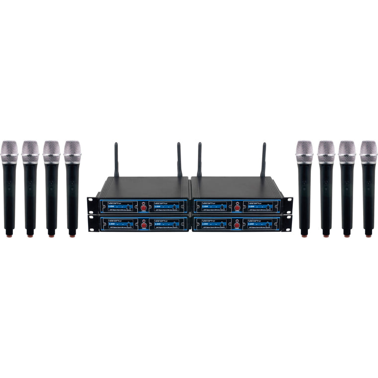 VocoPro UDH-CHOIR-8 UHF Wireless Microphone Package with Handheld Microphones