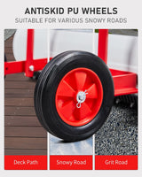 Outvita Wheeled Snow Plow Shovel with 29-Inch Wide by 18-Inch Long Blade, Adjustable Angle and Height, Padded Handle for Driveways and Pavement, Yellow