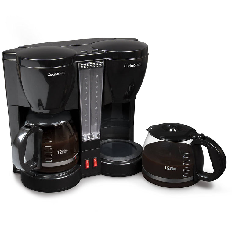 Cucinapro Double Coffee Brewer Station for Brewing Two 12-Cup Pots
