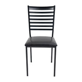 5-Piece Dining Set with Tempered Glass-Top Table and 4 Upholstered Chairs, Black Metal Frames