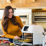 16.9qt Family-Size Air Fryer Countertop Oven with 10-in-1 Cooking Functions, 1800W Rotisserie and Dehydrator, White