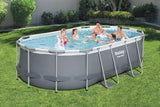 Bestway Power Steel 56655E Above-Ground Swimming Pool Set, 16ft x 10ft x 42in Oval Frame with 1000 GPH Filter Pump, Ladder, and Cover