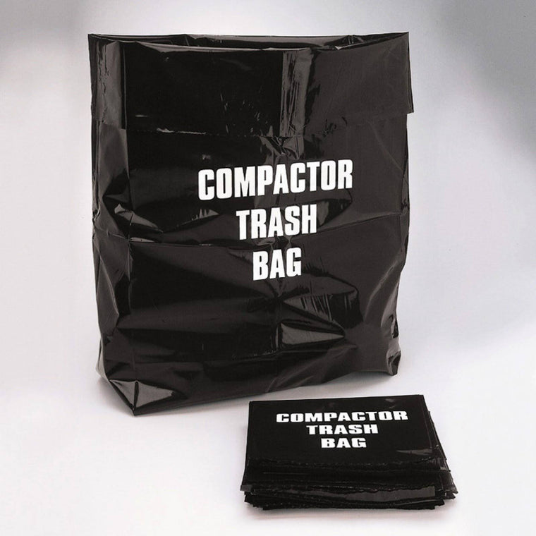 12-Pack Broan Trash Compactor Bags, Silver and Black