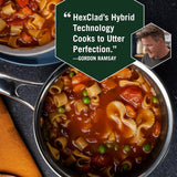 HexClad 1 Quart Hybrid Saucepan with Glass Lid, Nonstick Interior, Dishwasher & Oven Safe for Sauces, Soups, Stocks and Grains