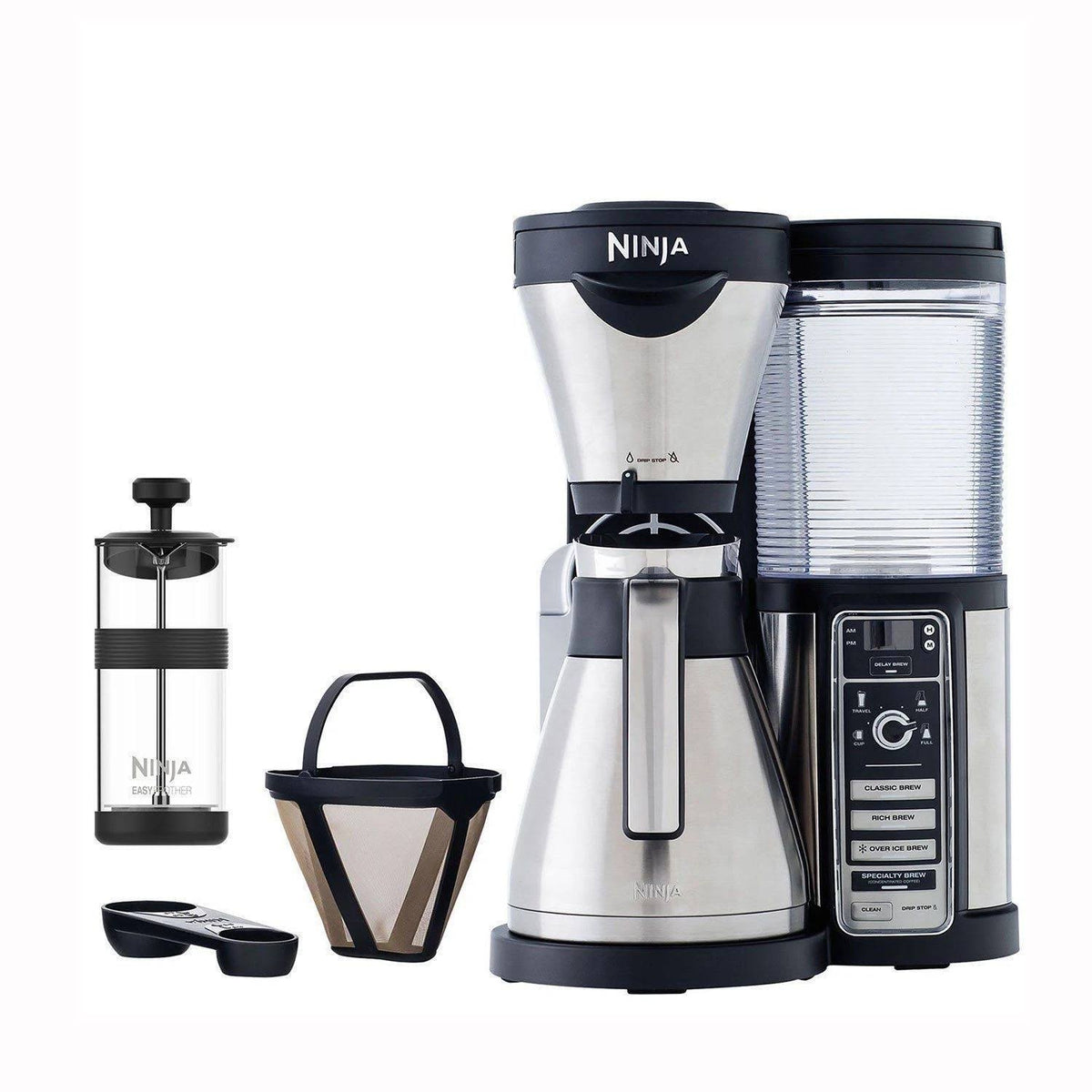 Ninja CF087 Coffee Bar Brewer with Stainless Steel Carafe and Auto-iQ Intelligence
