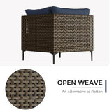 Grand patio 7-Piece Boho Wicker Conversation Set in Cream, Featuring a Sectional Sofa, Water-Resistant Thick Cushions, and Coffee Table