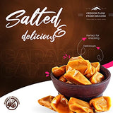 Oregon Farm Fresh Snacks Individually Wrapped Sea Salt and Vanilla Caramels, Soft Gluten-Free Chewy Candy, 16 oz