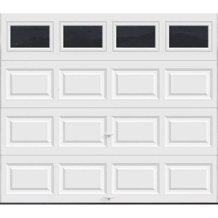 Clopay Classic Collection Insulated Garage Door, 8 ft. x 7 ft., White with Plain Window and 6.5 R-Value