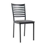 5-Piece Dining Set with Tempered Glass-Top Table and 4 Upholstered Chairs, Black Metal Frames