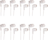 JustJamz Pearl Basic White Disposable 3.5mm Earphones for Kids and Adults, Two 50-Packs